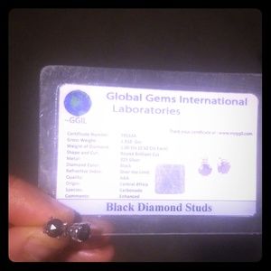 Real black diamond earrings
